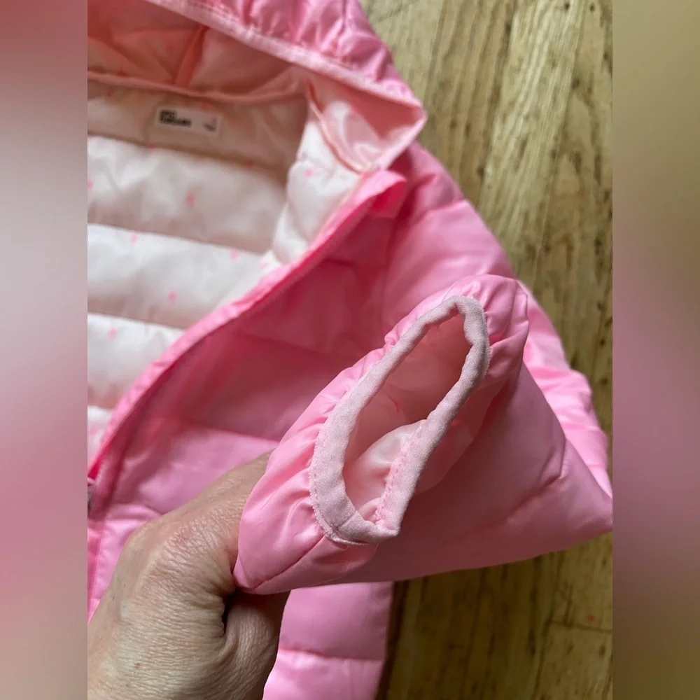 Pink hooded puffer coat epic threads